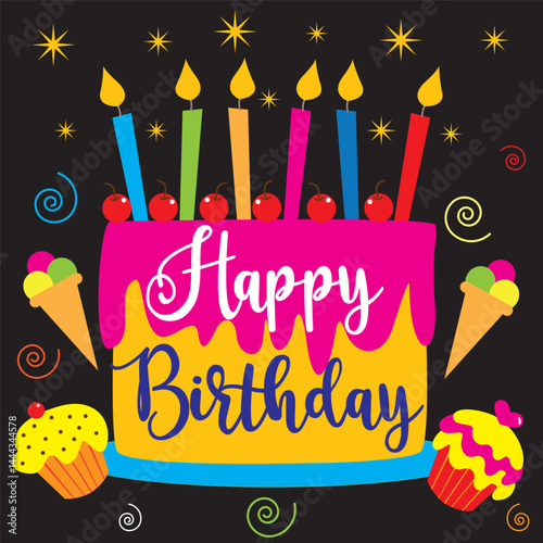 happy birthday card with candles