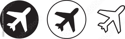 Plane Icon Set – Airplane Vector Symbols for Travel and Flight