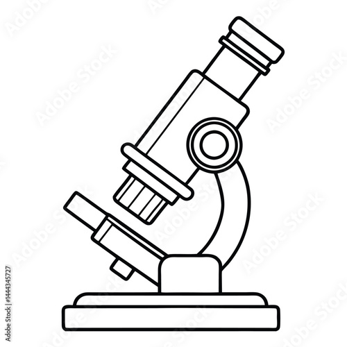 Drawing of a Medical Microscope, hand draw microscope