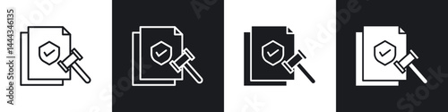 Code of conduct icon in thin line and Flat Design.