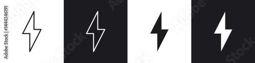 Electricity icon in thin line and Flat Design.