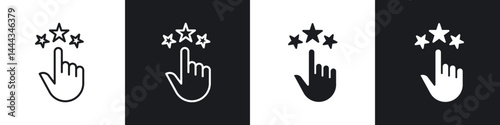 Customer feedback icon in thin line and Flat Design.