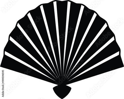 Hand Fan Silhouette vector illustration