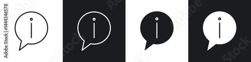 Info icon in thin line and Flat Design.