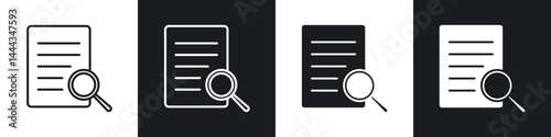 Research icon in thin line and Flat Design.