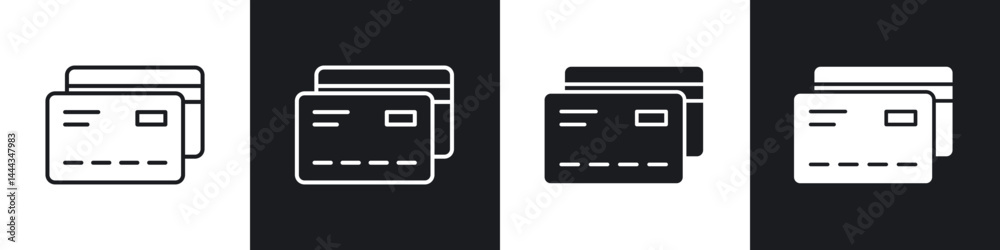 Insurance card icon in thin line and Flat Design. Insurance card icon in thin line and Flat Design.