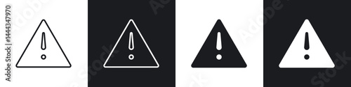 Risk icon in thin line and Flat Design.