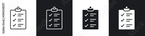 Task list icon in thin line and Flat Design.