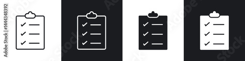 Todo list icon in thin line and Flat Design.
