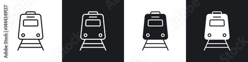 Subway icon in thin line and Flat Design.