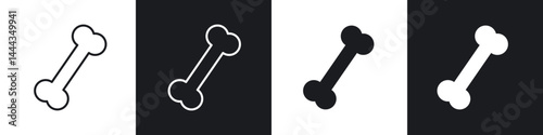 Bones icon in thin line and Flat Design.