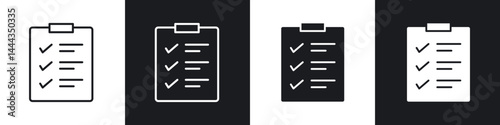 Checklist icon in thin line and Flat Design.
