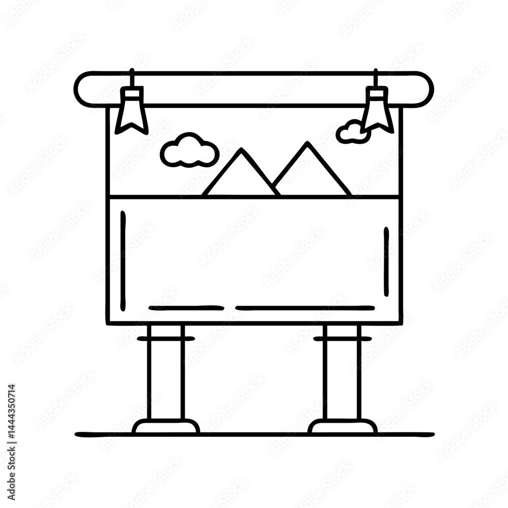Obraz premium advertisement banner icon, advertisement banner line art - simple line art of advertisement banner, perfect for advertisement banner logos and icons