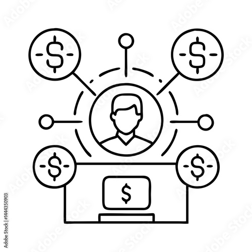 affiliate marketing icon, affiliate marketing line art - simple line art of affiliate marketing, perfect for affiliate marketing logos and icons