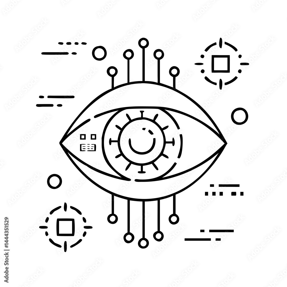 custom made wallpaper toronto digitalai future vision icon, ai future vision line art - simple line art of ai future vision, perfect for ai future vision logos and icons