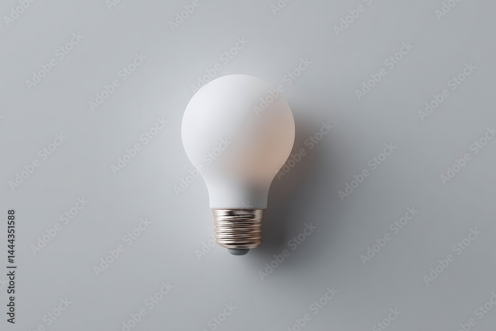close-up of single lightbulb on plain white background close-up of single lightbulb on plain white background
