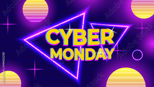 Gradient futuristic cyber monday background