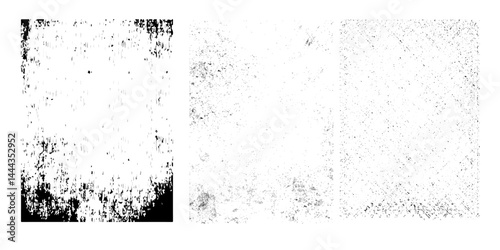 Grunge textures set. Collection of vector overlay, distress, textures .Simply Place texture over any Object to Create grunge,splattered ,dirty effect .Various distressed backgrounds for your design.