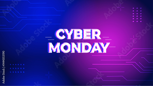 Flat and simple design cyber monday concept