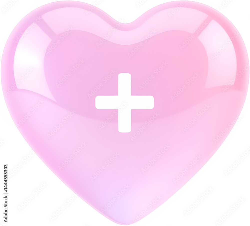 Obraz premium pink heart with a cross