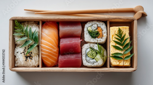 Sushi Assortment in Wooden ...
