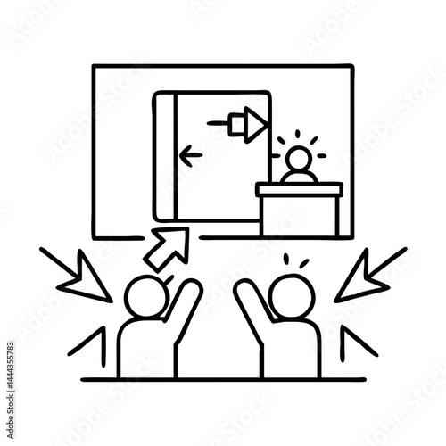 breakout room icon, breakout room line art - simple line art of breakout room, perfect for breakout room logos and icons