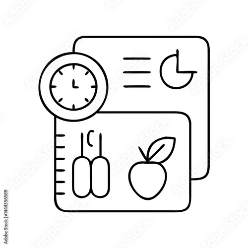 calorie counter icon, calorie counter line art - simple line art of calorie counter, perfect for calorie counter logos and icons