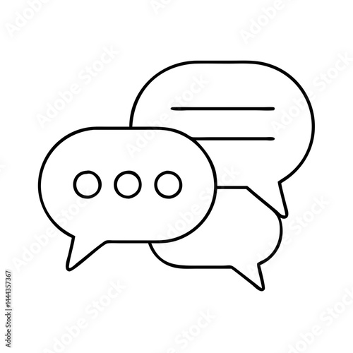 chat bubble icon, chat bubble line art - simple line art of chat bubble, perfect for chat bubble logos and icons