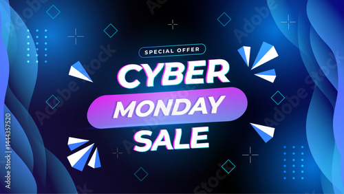wavy cyber monday background for promotion