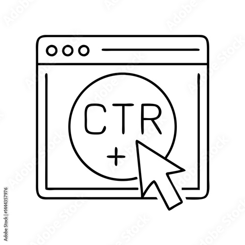 click through rate ctr icon, click through rate ctr line art - simple line art of click through rate ctr, perfect for click through rate ctr logos and icons