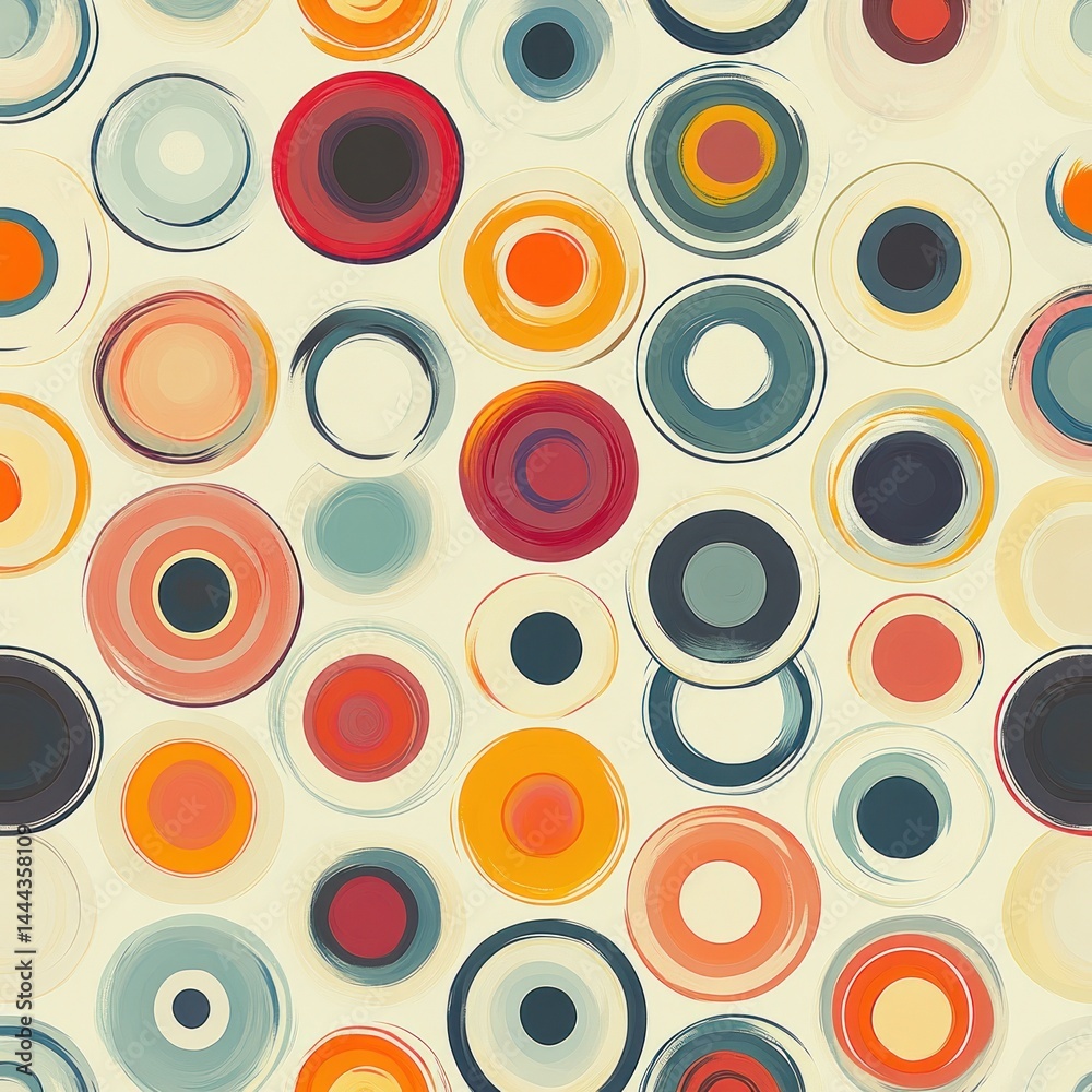 Abstract Colorful Circles Pattern: A Vibrant and Playful Design