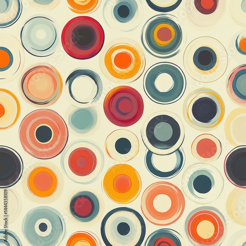 Obraz na płótnie Abstract Colorful Circles Pattern: A Vibrant and Playful Design w salonie