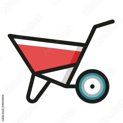 Wheelbarrow icon isolated on white background