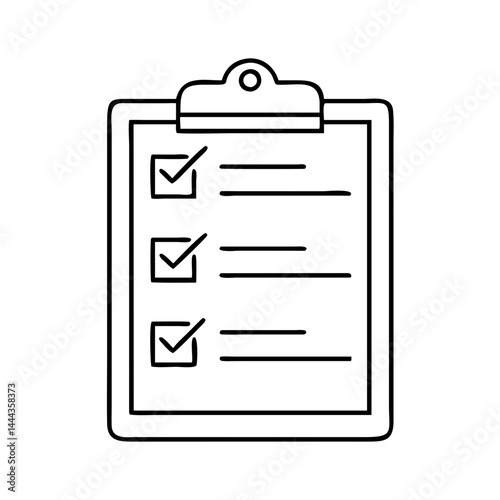 clipboard with checklist icon, clipboard with checklist line art - simple line art of clipboard with checklist, perfect for clipboard with checklist logos and icons