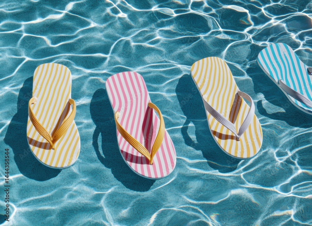 Naklejka premium flip flops on the beach