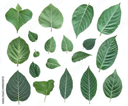 green leaves isolated on white