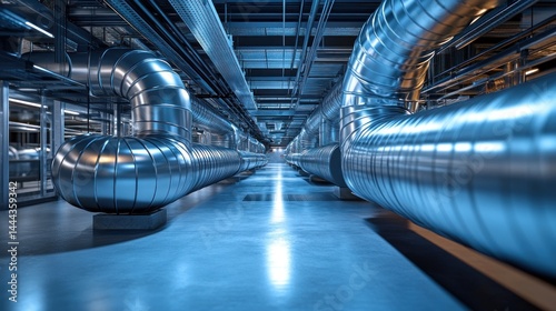 Industrial Pipescape: A Symphony of Steel and Light