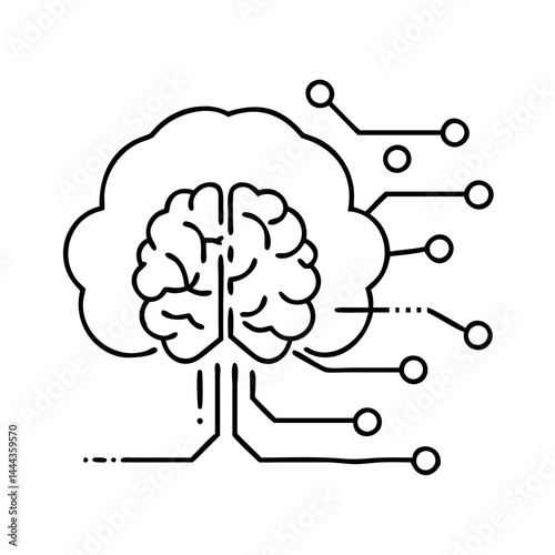 cognitive computing icon, cognitive computing line art - simple line art of cognitive computing, perfect for cognitive computing logos and icons