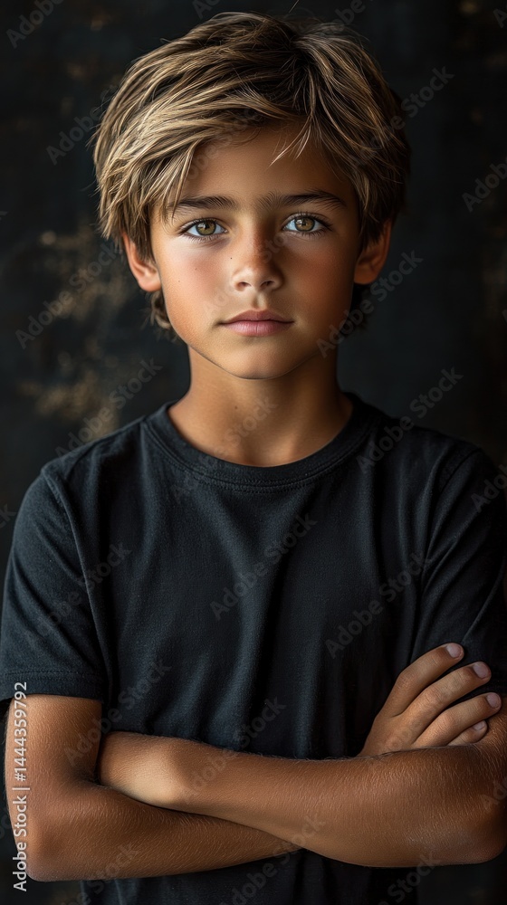 Portrait of a Young Boy with Blonde Hair
