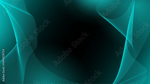 Dark green wavy background with Blank space