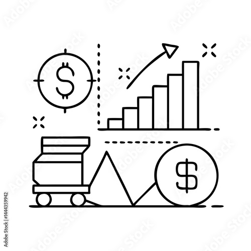 commodity prices icon, commodity prices line art - simple line art of commodity prices, perfect for commodity prices logos and icons