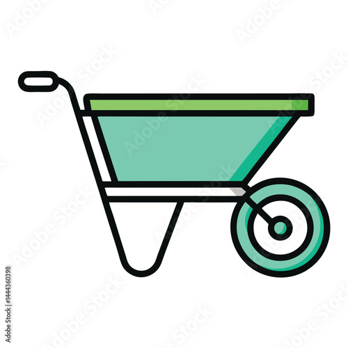 Wheelbarrow icon isolated on white background