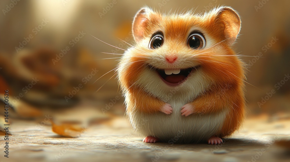 Adorable Happy Hamster: A Digital Masterpiece