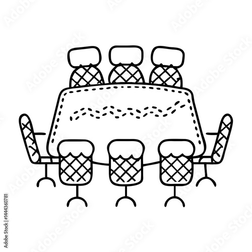 conference table icon, conference table line art - simple line art of conference table, perfect for conference table logos and icons