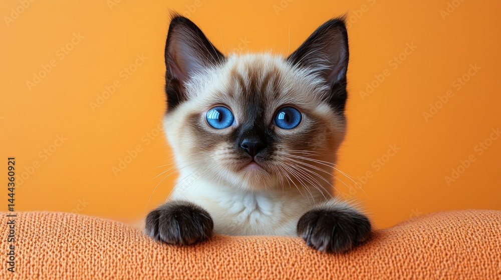 Adorable Kitten with Striking Blue Eyes