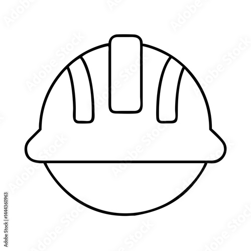 construction helmet icon, construction helmet line art - simple line art of construction helmet, perfect for construction helmet logos and icons