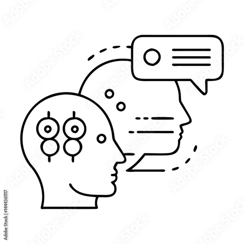 conversational ai icon, conversational ai line art - simple line art of conversational ai, perfect for conversational ai logos and icons