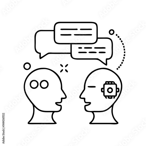 conversational ai icon, conversational ai line art - simple line art of conversational ai, perfect for conversational ai logos and icons
