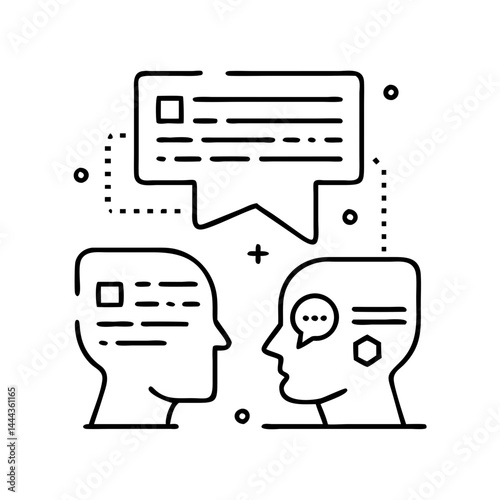 conversational ai icon, conversational ai line art - simple line art of conversational ai, perfect for conversational ai logos and icons