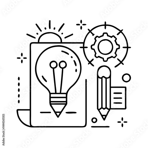 creative brief icon, creative brief line art - simple line art of creative brief, perfect for creative brief logos and icons
